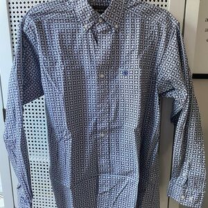 Ariat Men's Navy Geometric Button Down Shirt